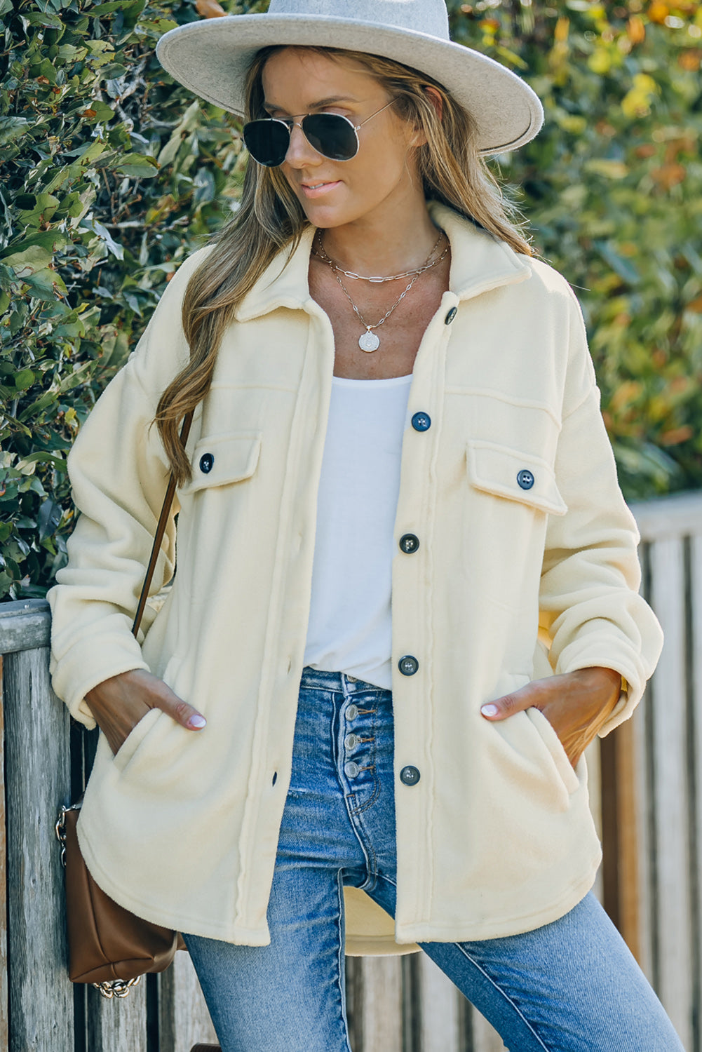 Turn Down Collar Buttoned Jackets