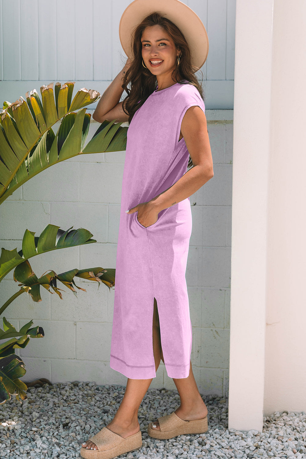 Wash Pocketed T Shirt Dresses