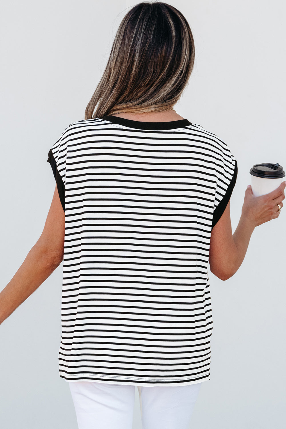 Stripe Chest Pocket Tank Top