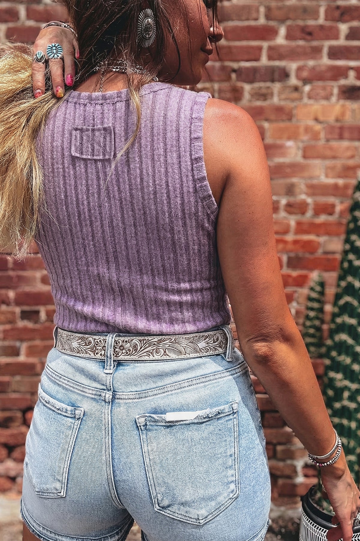 Slim Ribbed Wash Tank Top