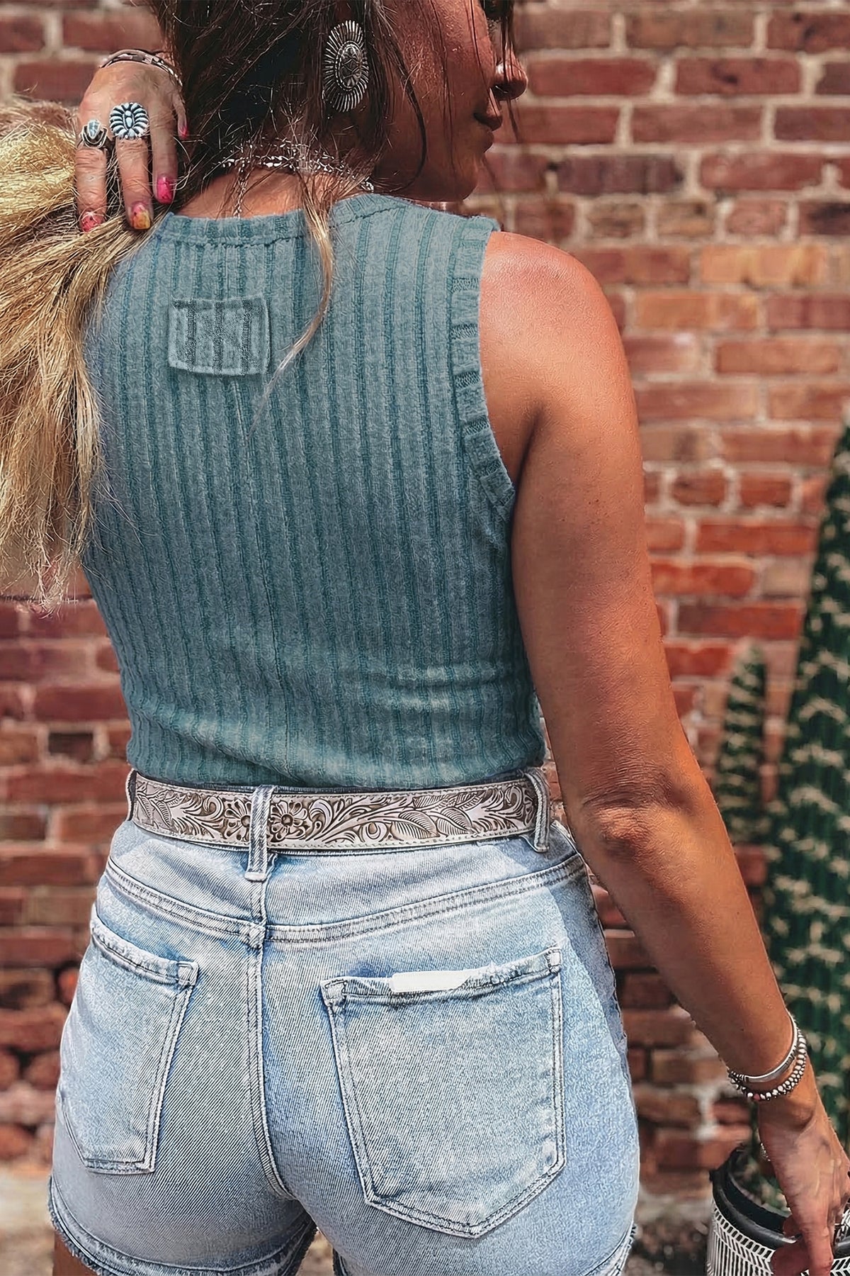 Slim Ribbed Wash Tank Top