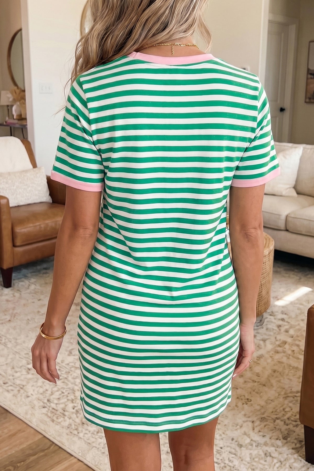 Stripe Mini T Shirt Dresses