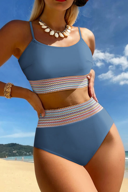 Colorful High Waist Bikini Set