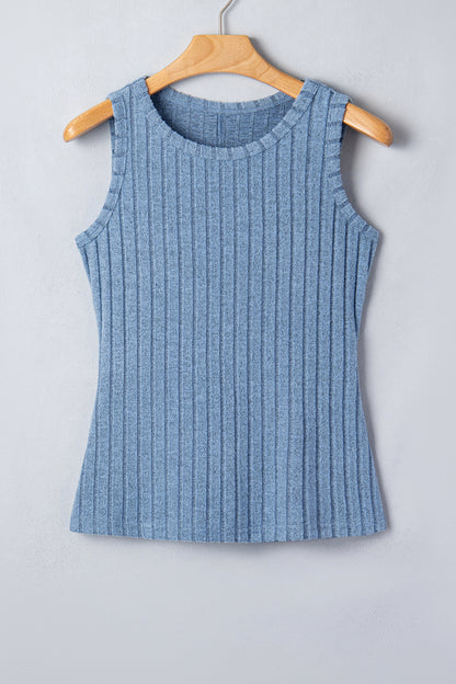 Camel Slim Ribbed Mineral Wash Tank Top