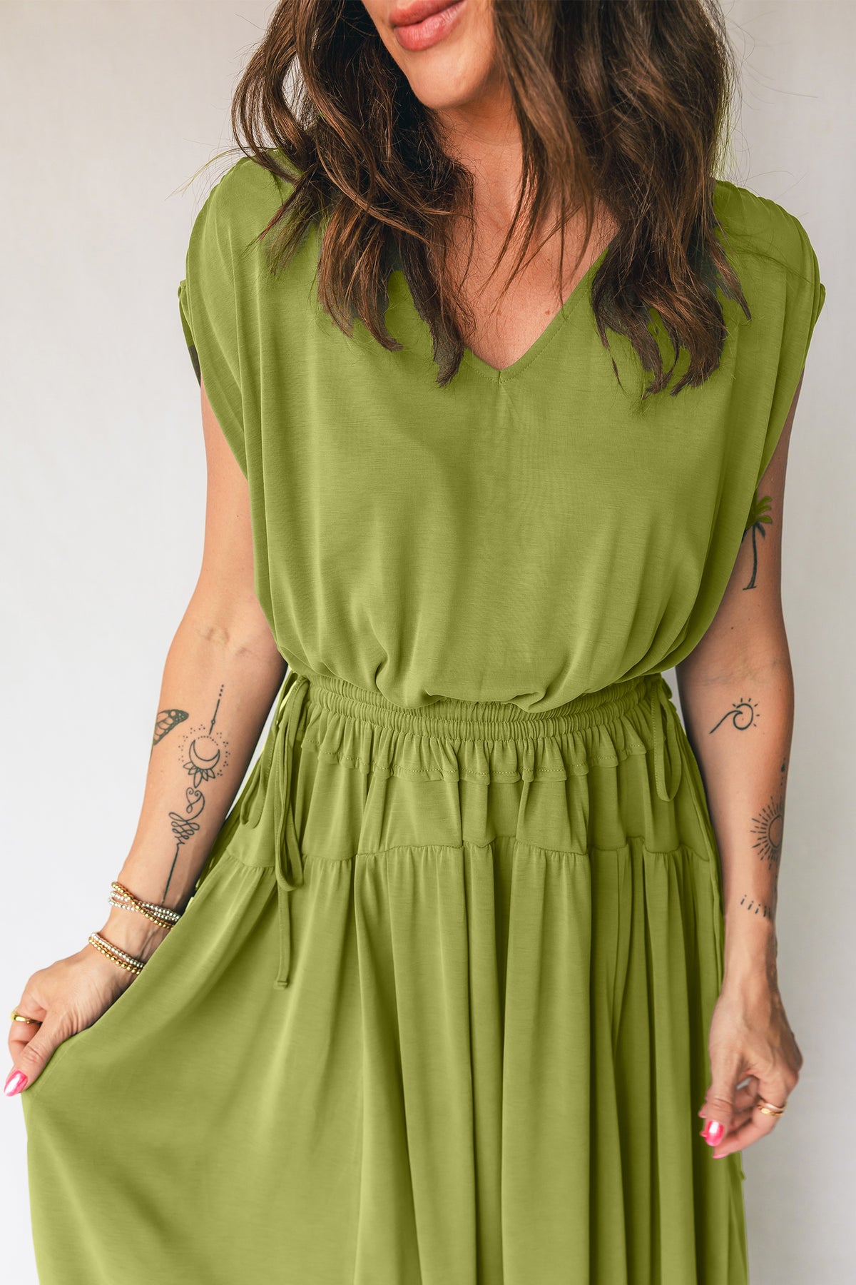 Fern V-neck Tunic Maxi Dress