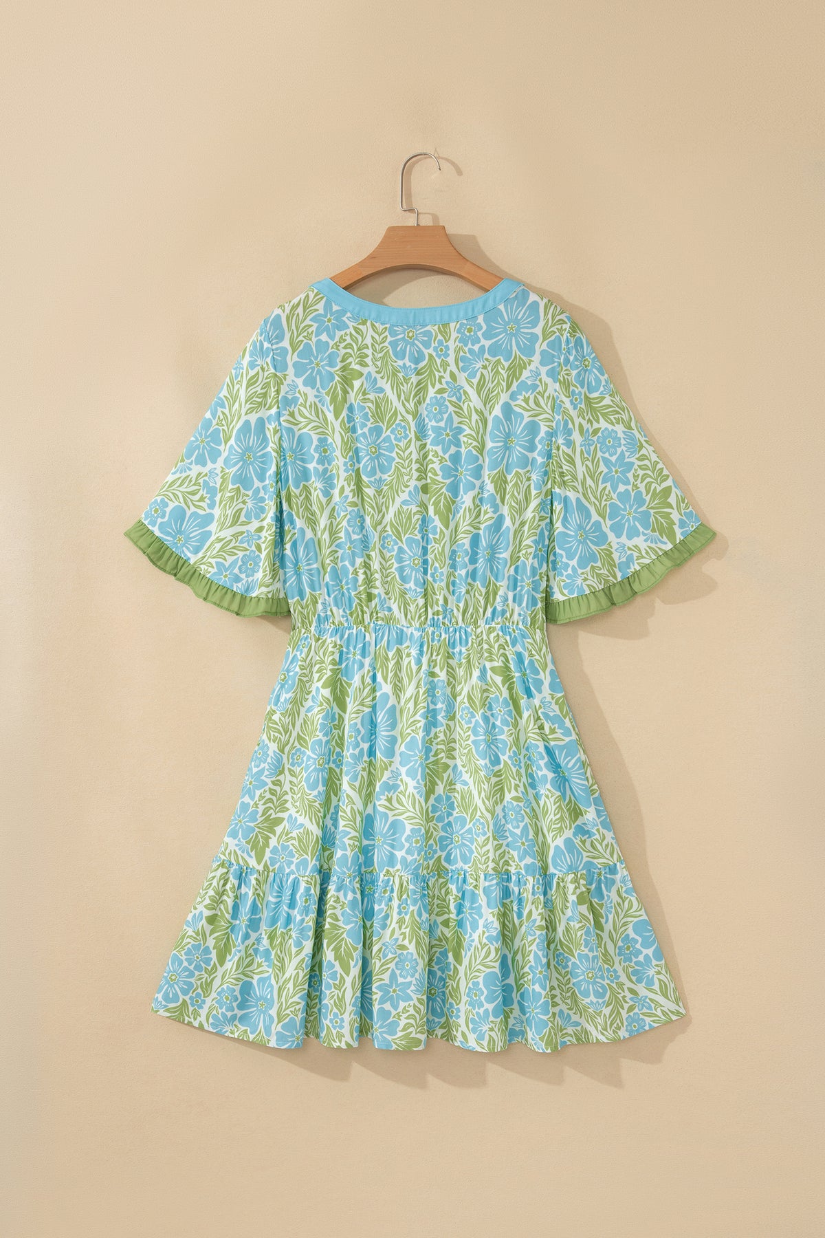 Ruffle Short Sleeve Floral Dress