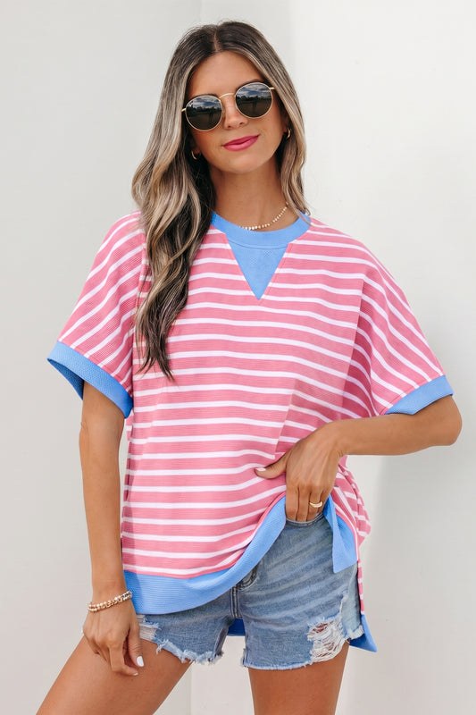 Stripe Short Sleeve Top Tee