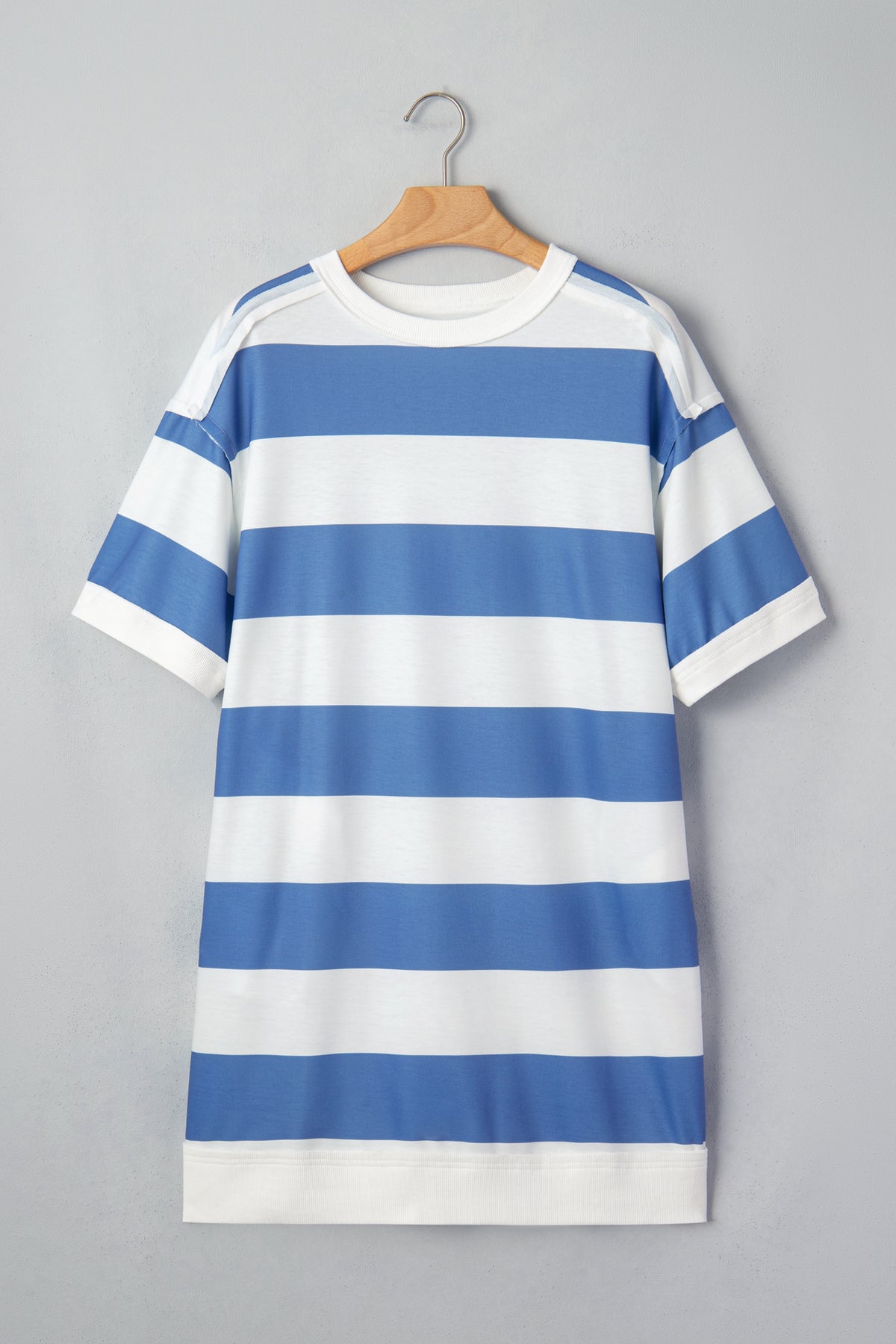 Stripe Raw T Shirt Dresses