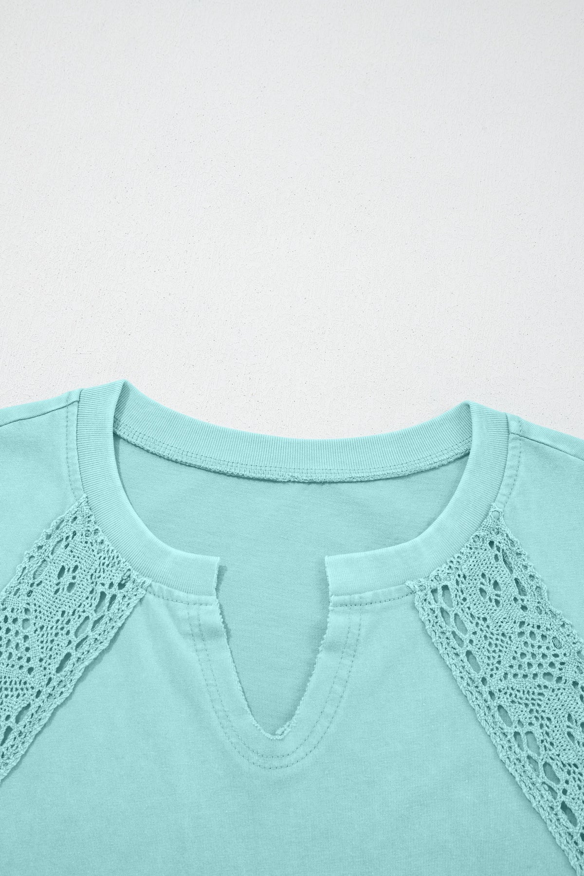 Raw Cut Notched Lace Tee