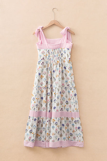 Striped Maxi Floral Dress