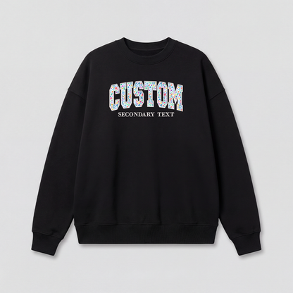 Floral Applique Custom Embroidered Sweatshirt