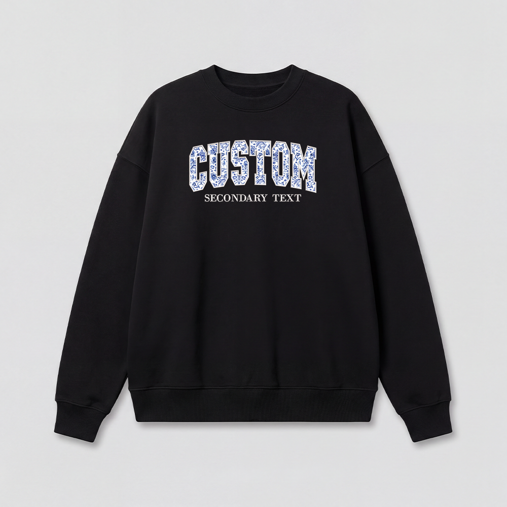 Floral Applique Custom Embroidered Sweatshirt