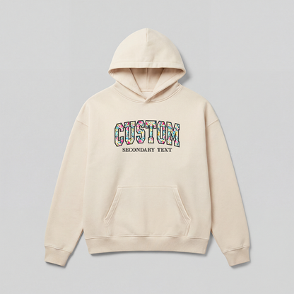 Floral Applique Custom Embroidered Hoodie