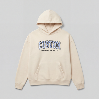 Floral Applique Custom Embroidered Hoodie