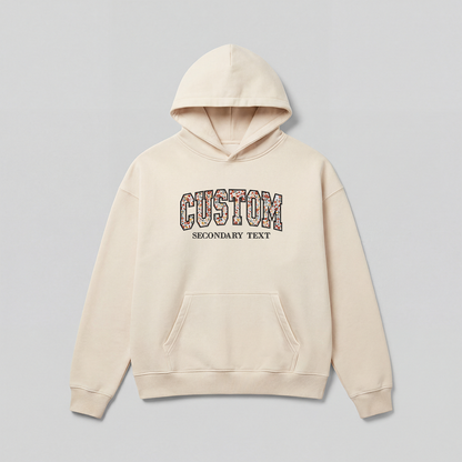 Floral Applique Custom Embroidered Hoodie