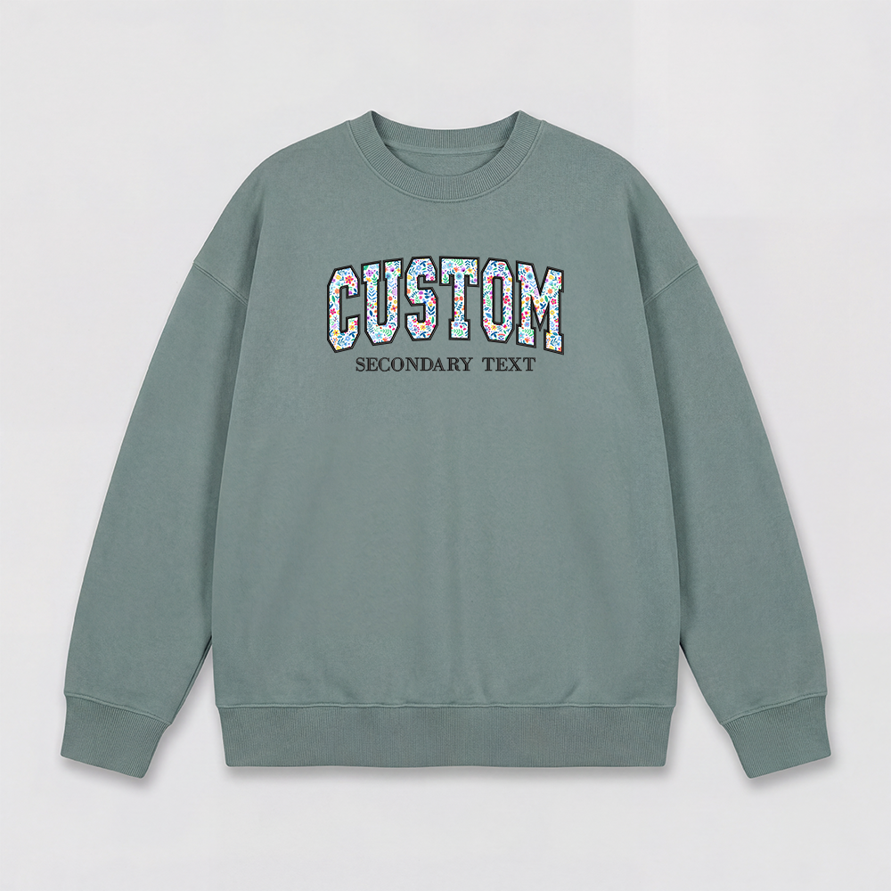 Floral Applique Custom Embroidered Sweatshirt