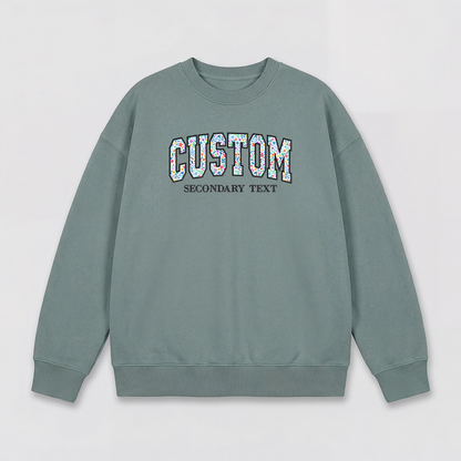 Floral Applique Custom Embroidered Sweatshirt