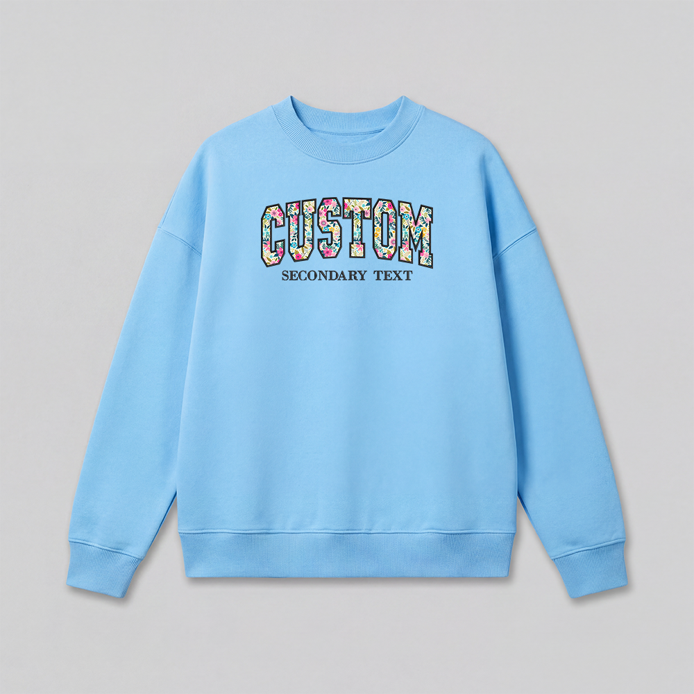 Floral Applique Custom Embroidered Sweatshirt