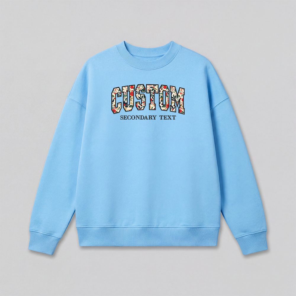 Floral Applique Custom Embroidered Sweatshirt