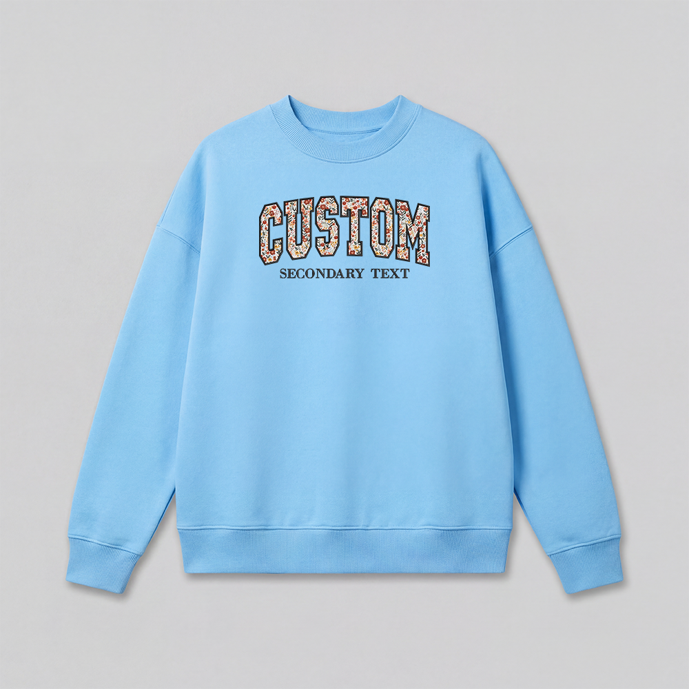Floral Applique Custom Embroidered Sweatshirt