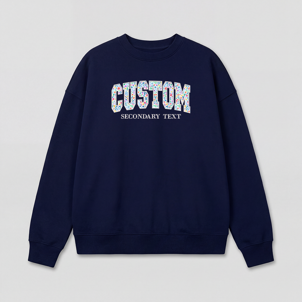 Floral Applique Custom Embroidered Sweatshirt