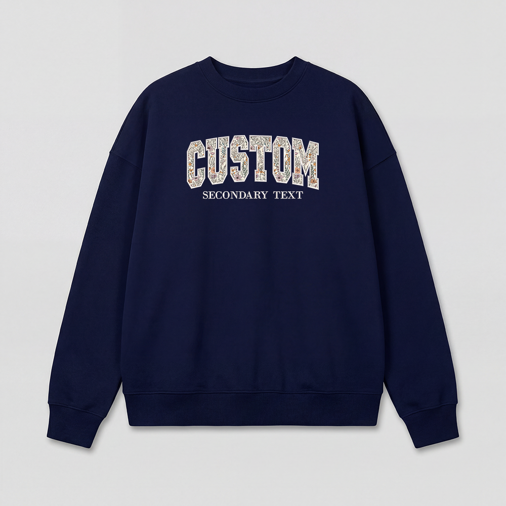 Floral Applique Custom Embroidered Sweatshirt