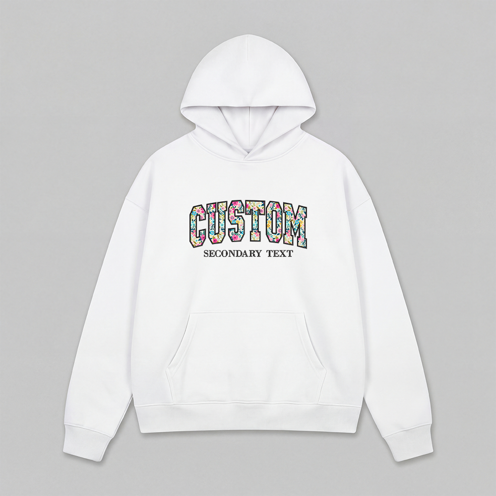 Floral Applique Custom Embroidered Hoodie