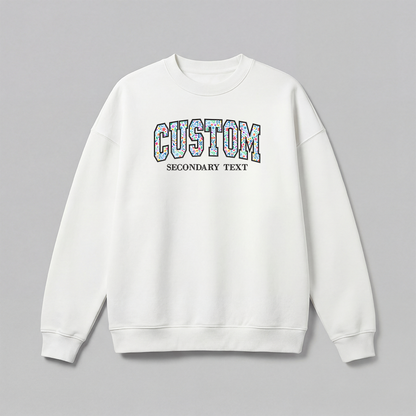 Floral Applique Custom Embroidered Sweatshirt