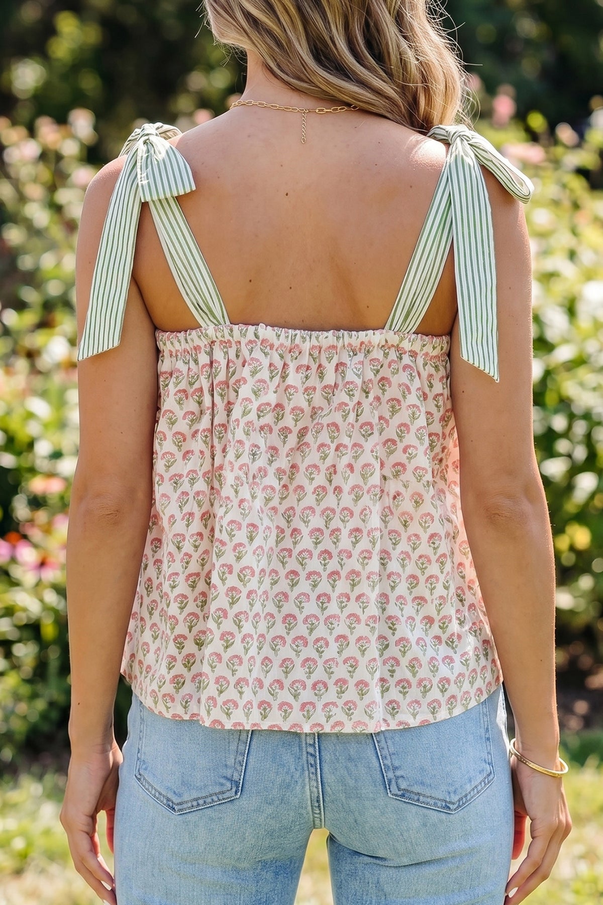 Floral Printed Babydoll Tank Top