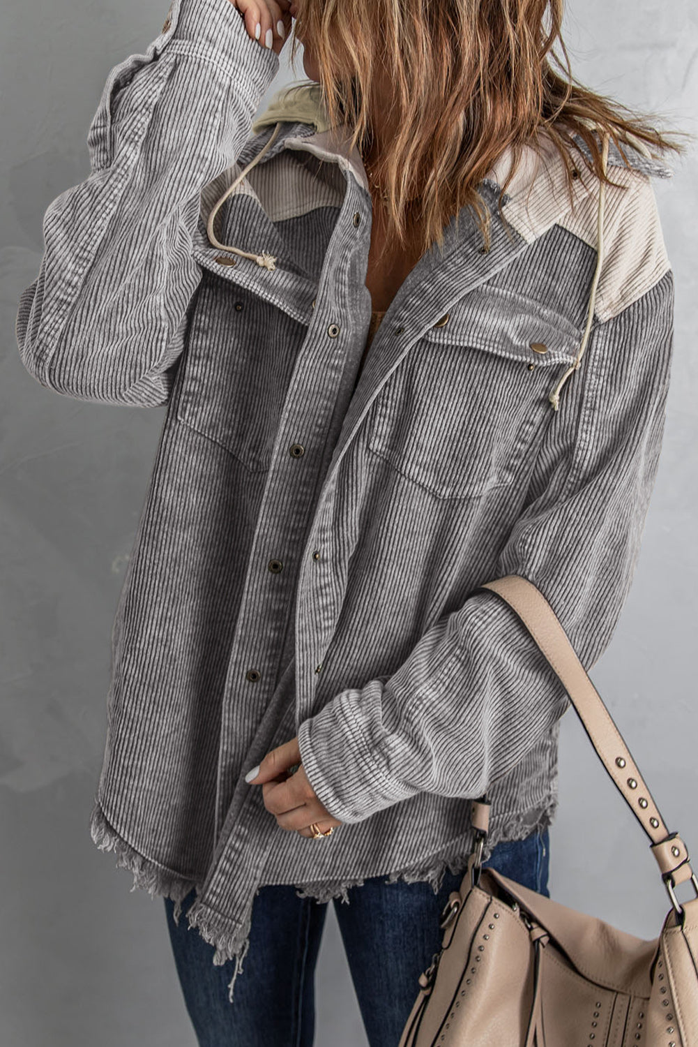 Color Block Button Down Jackets