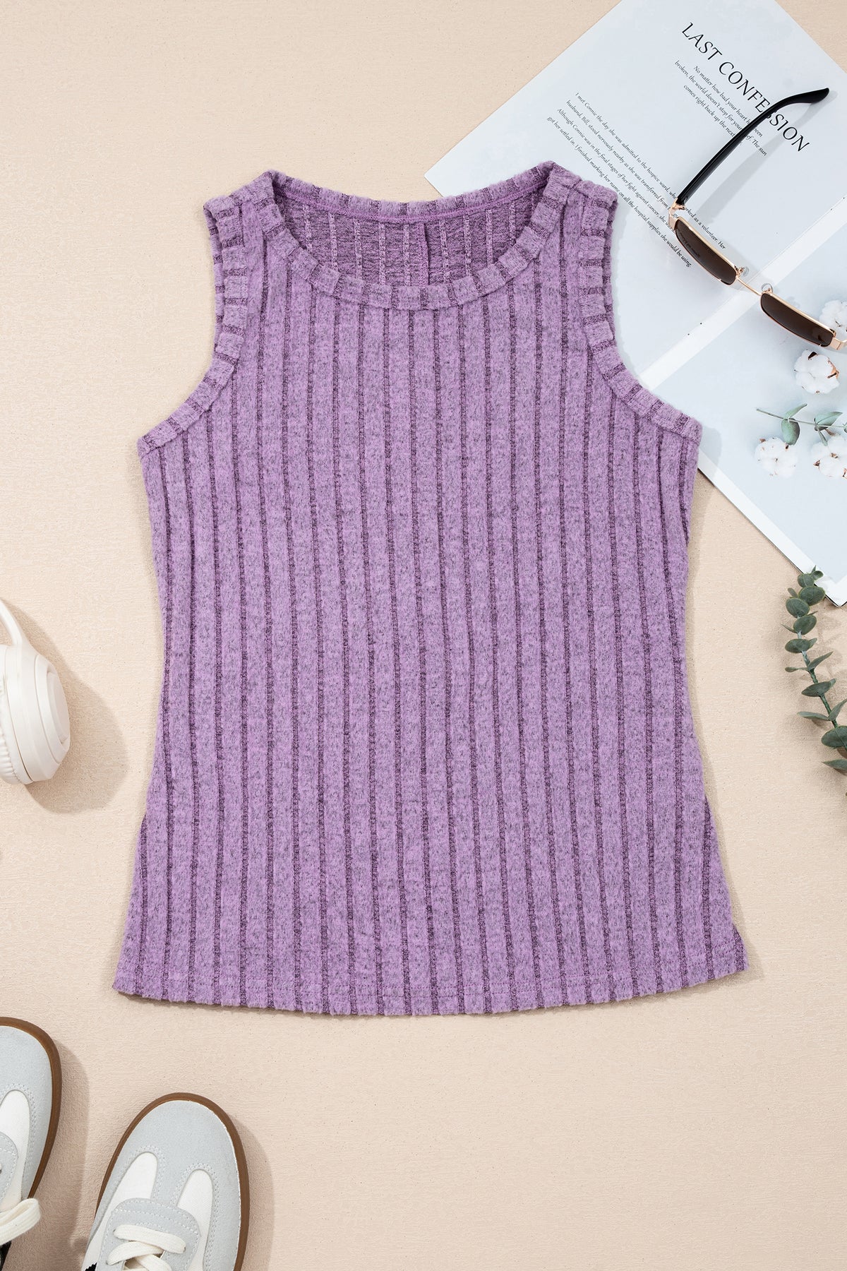 Slim Ribbed Wash Tank Top