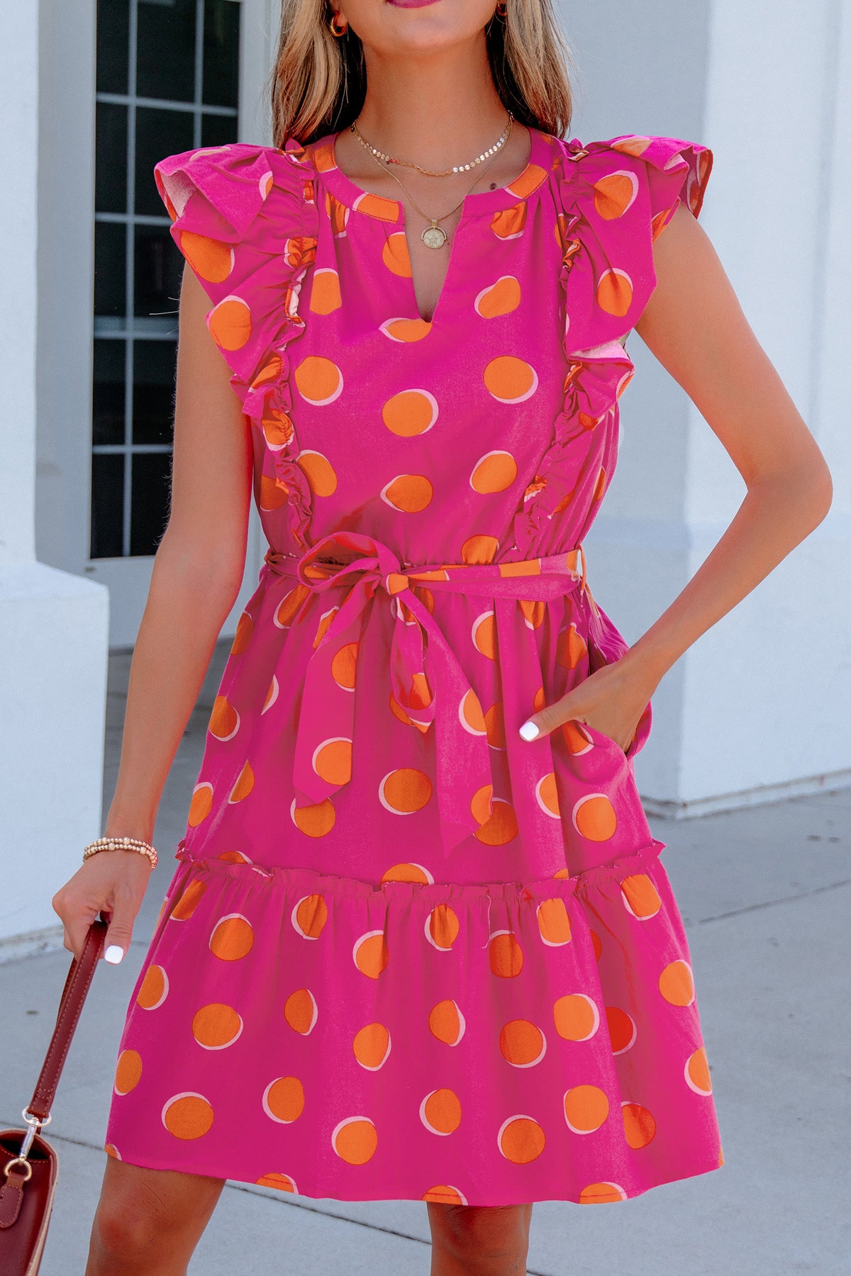 Polka Dot Ruffled Mini Dress