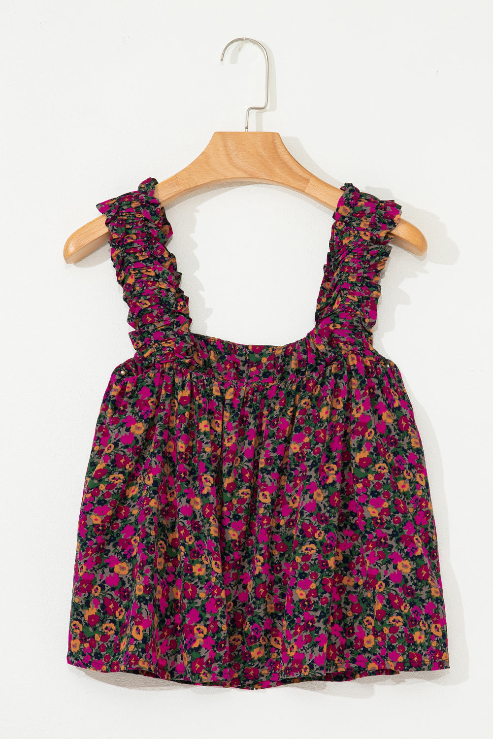 Boho Frilled Floral Tank Top