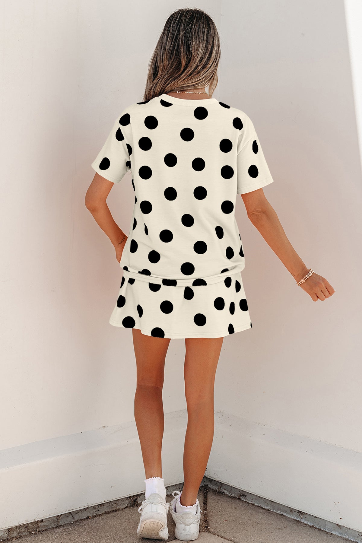Polka Dot Top Two-Piece Set