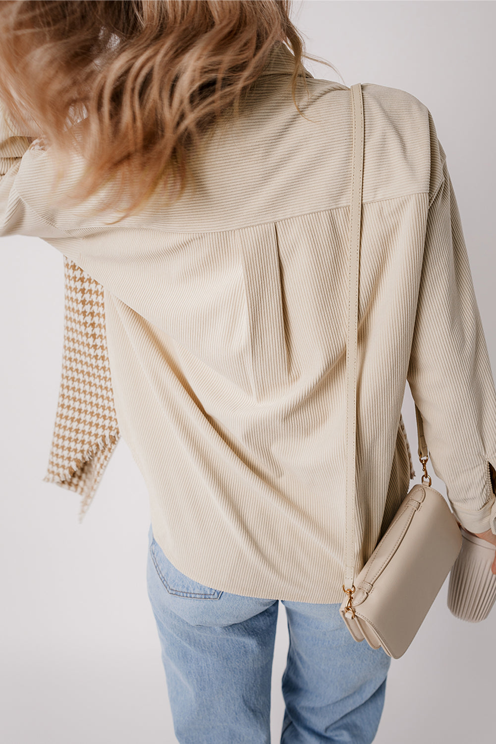 Houndstooth Corduroy Flap Pocket Jackets