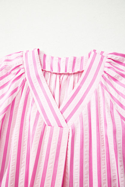 Stripe Short Sleeve Maxi Dress