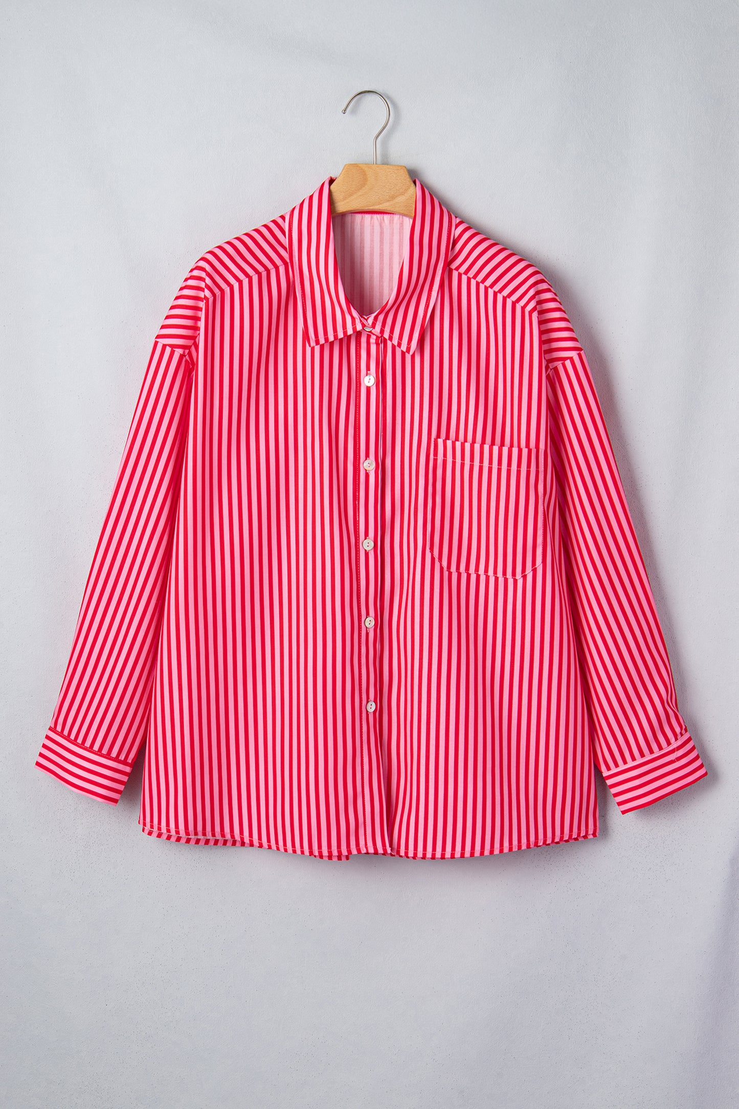 Stripe Button-up Long Sleeve Blouse