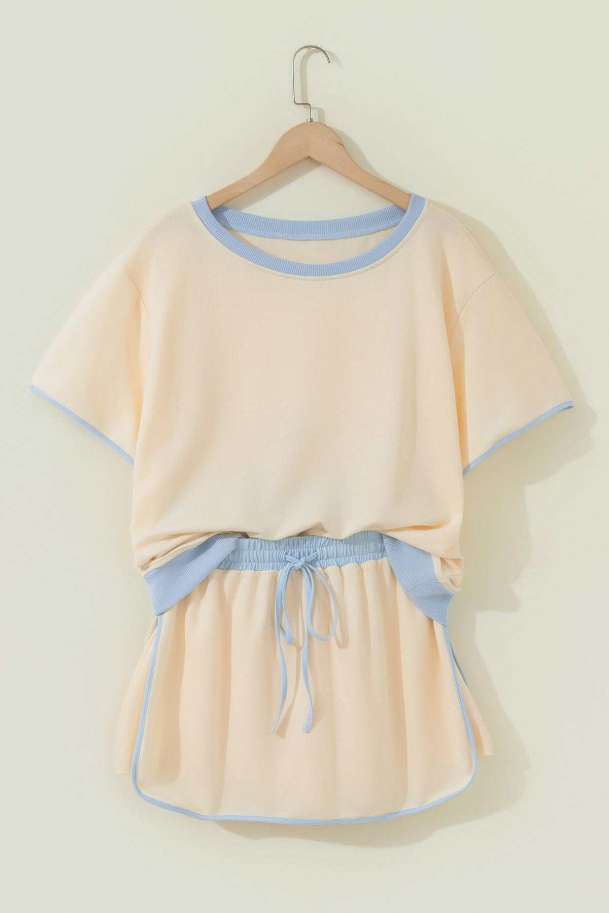 Turquoise Colorblock Edge Two-Piece Set