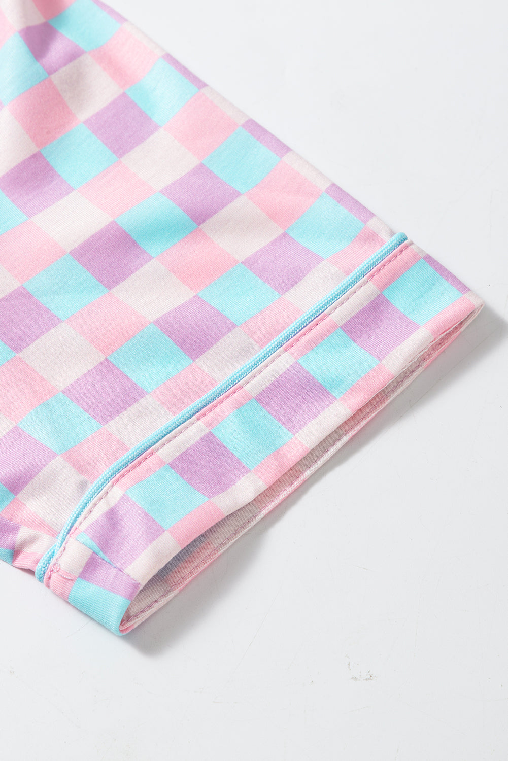Checkered Short Sleeve Lounge Set