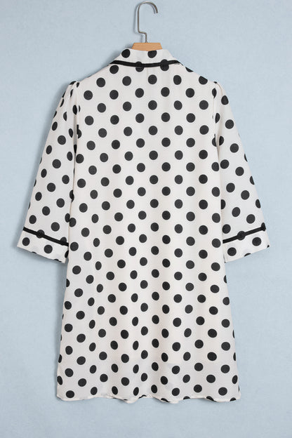 Polka Dot V-neck Mini Dress