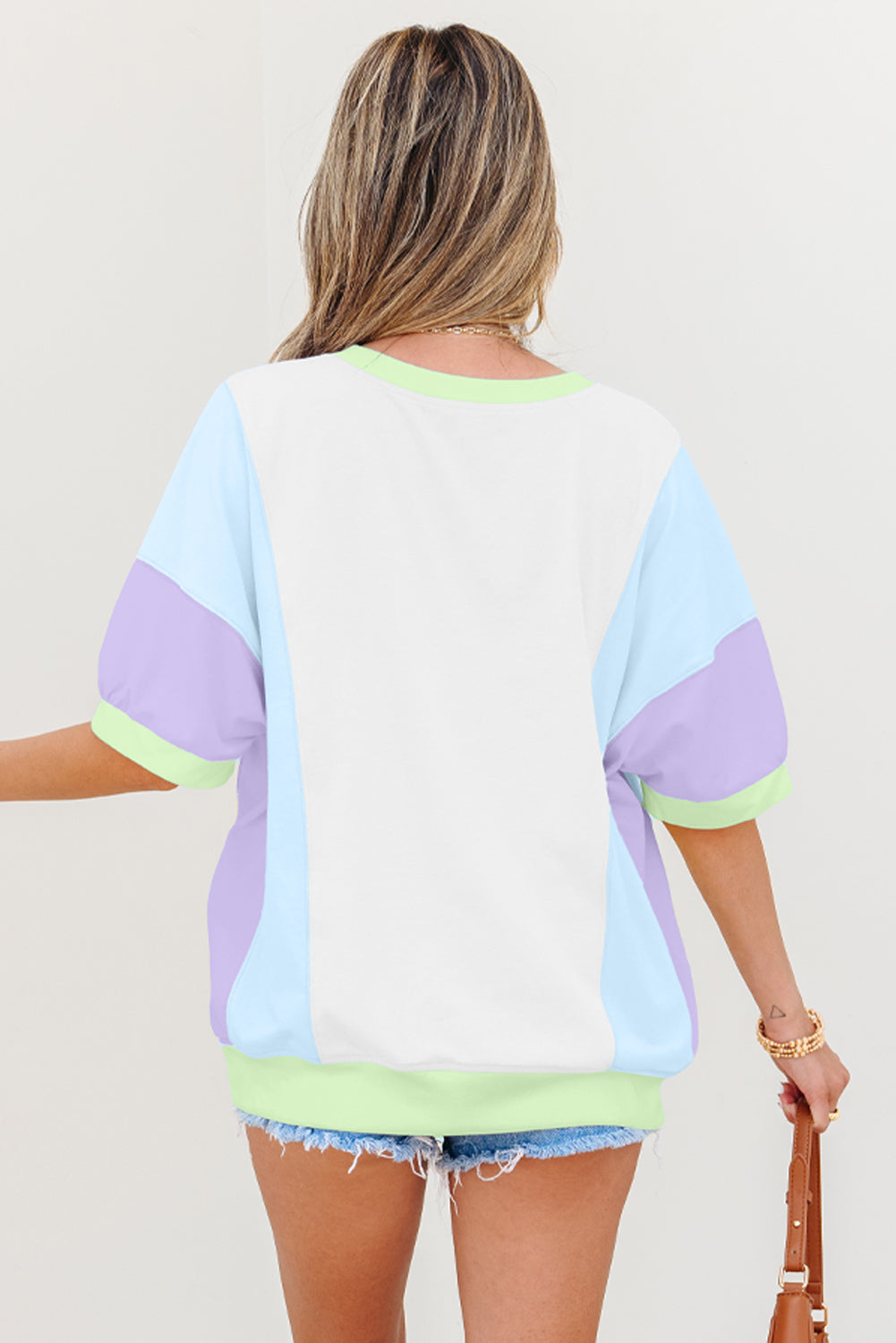 Color Block Oversized Shirt Tee