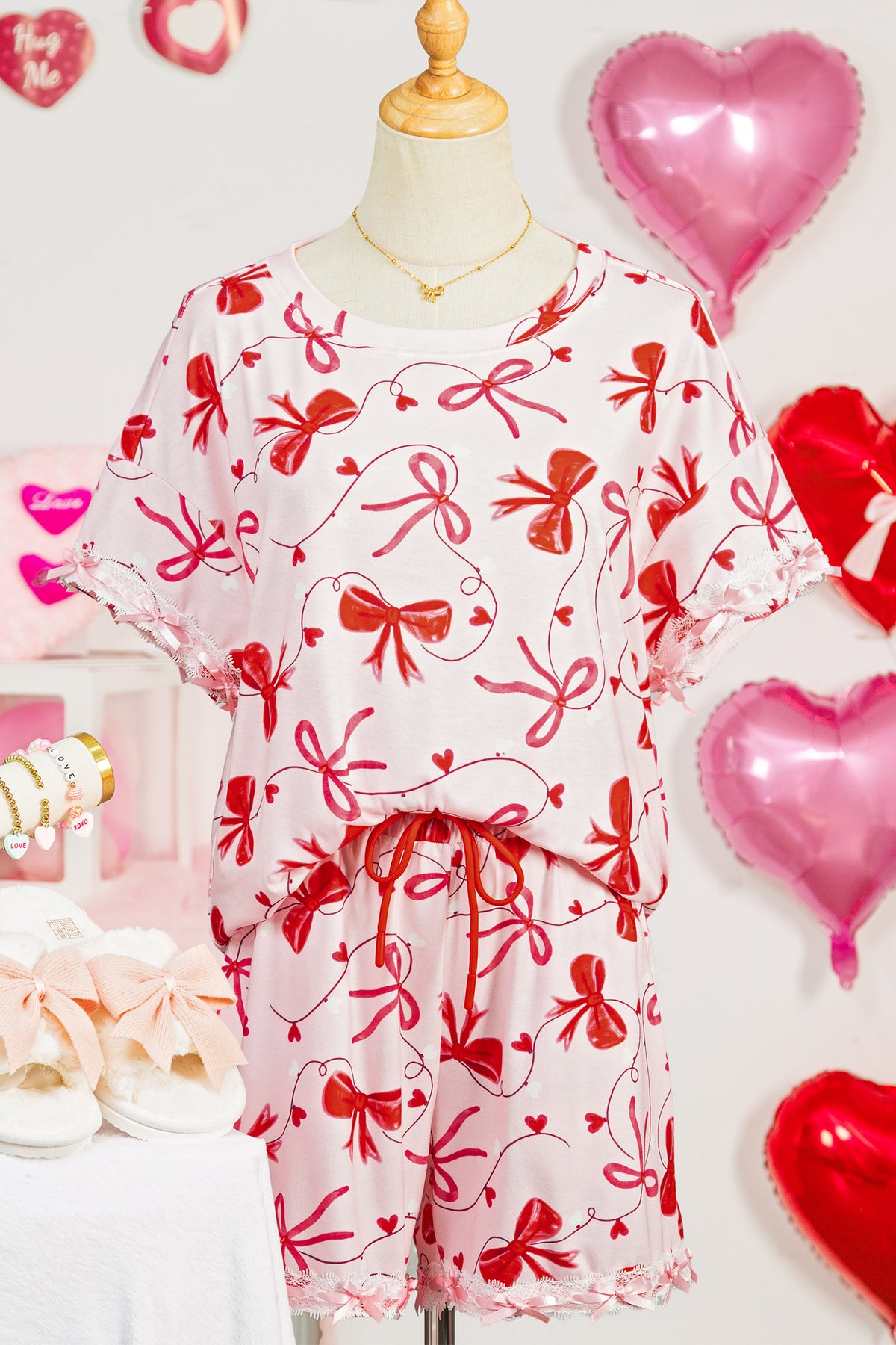 Romantic Bow Drawstring Lounge Set