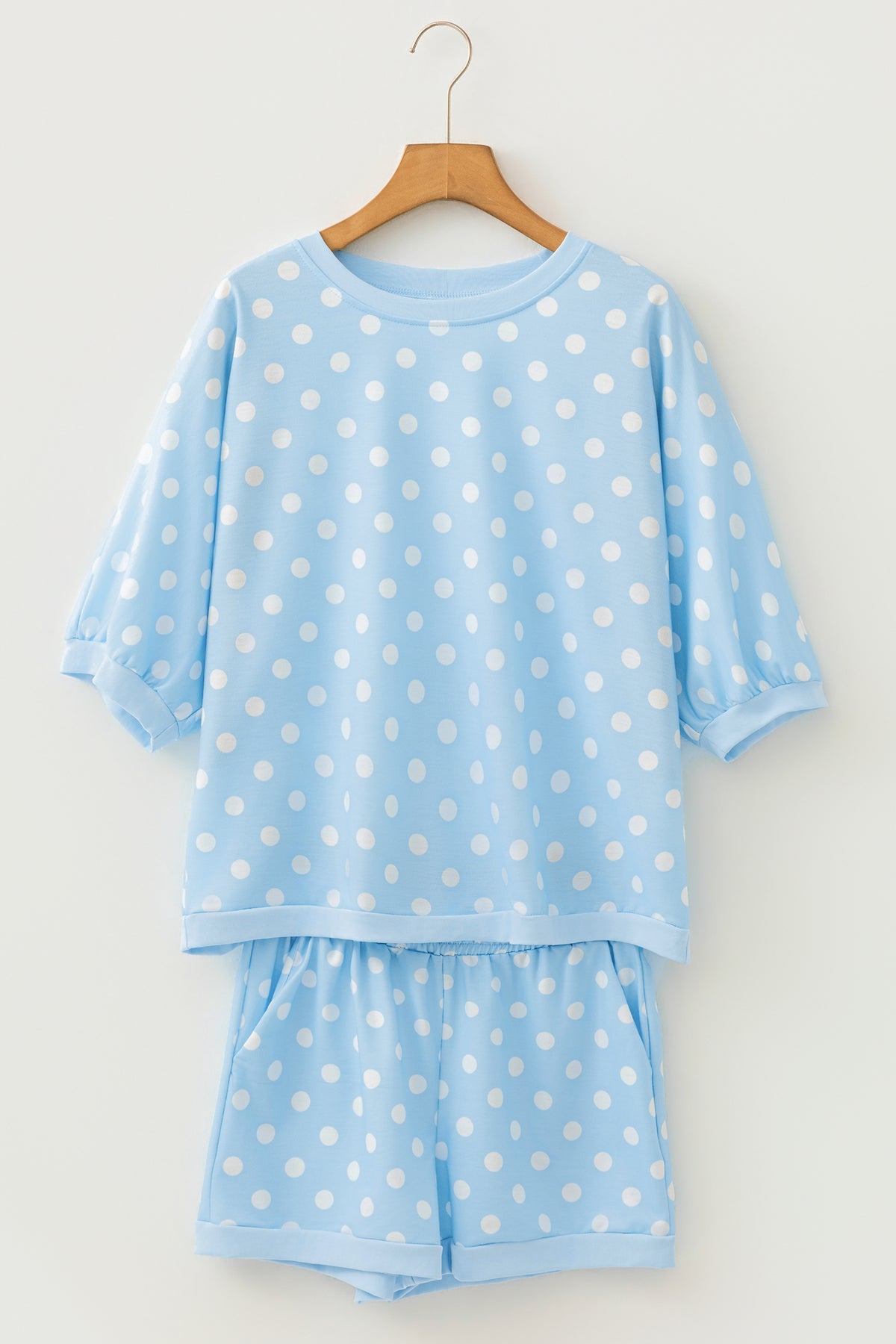 Polka Dot Drawstring Short Set