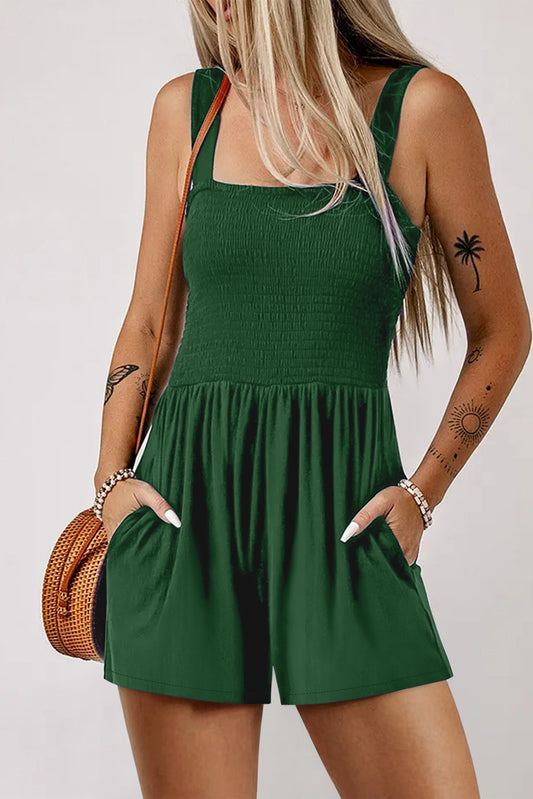 Smocked Sleeveless Jumpsuits & Rompers