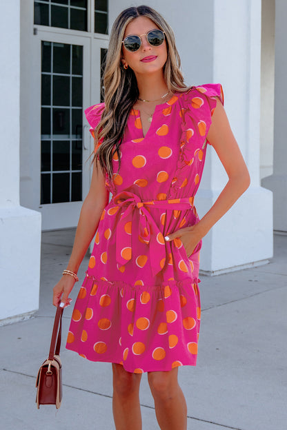 Polka Dot Ruffled Mini Dress