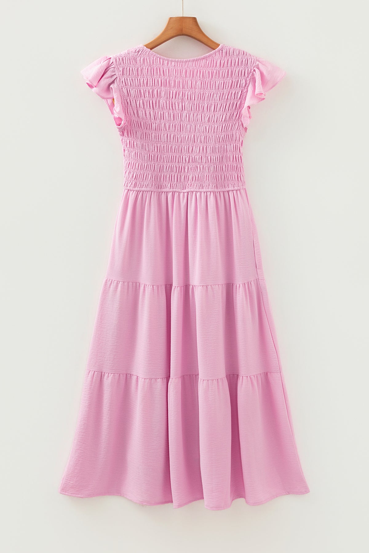 Smocked Bodice Tiered Midi Dress