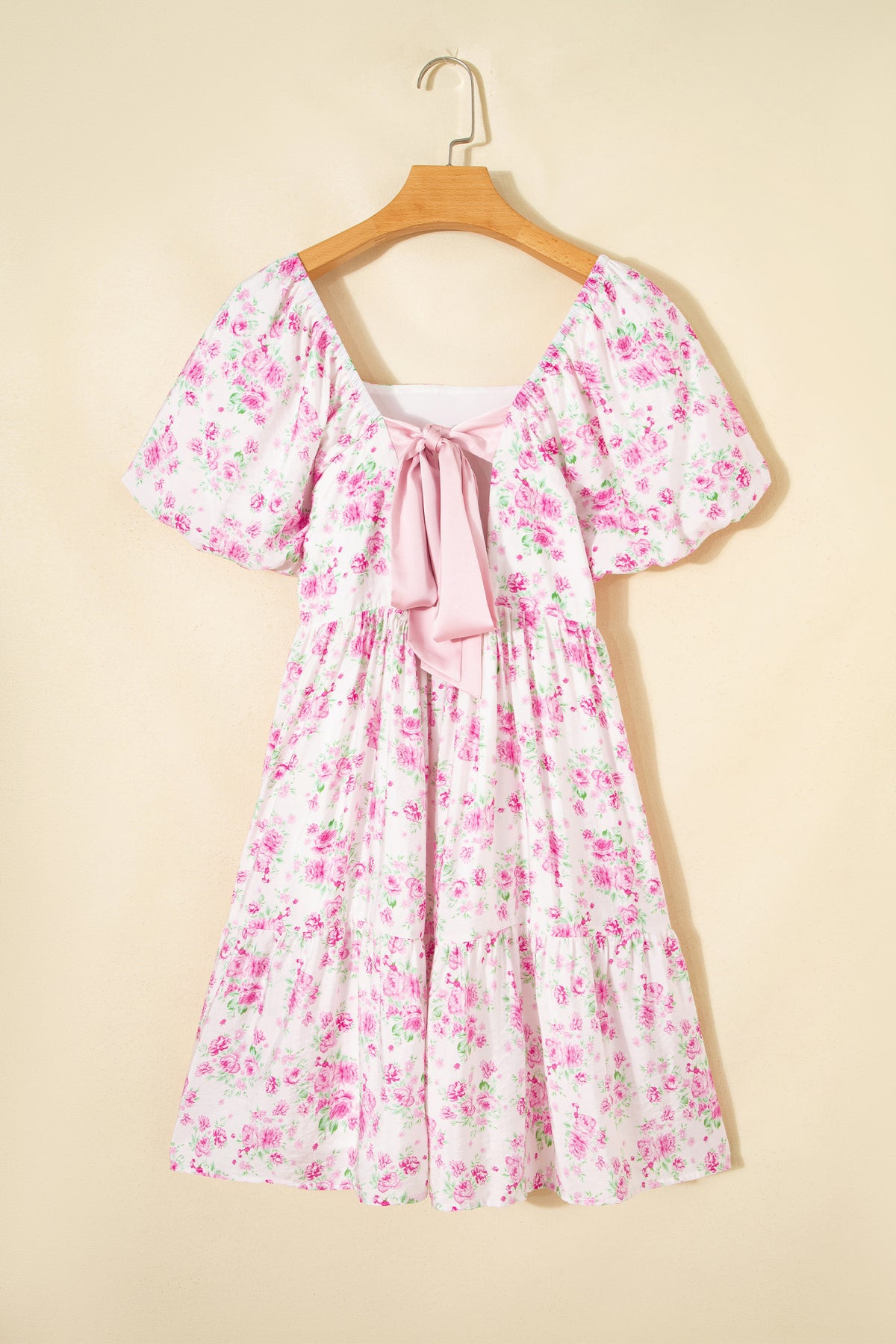 Square Neck Mini Floral Dress