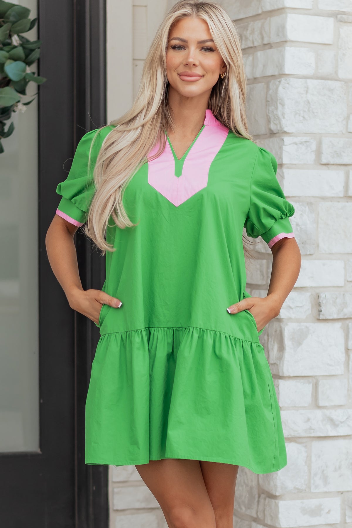 Color Block Short Mini Dress
