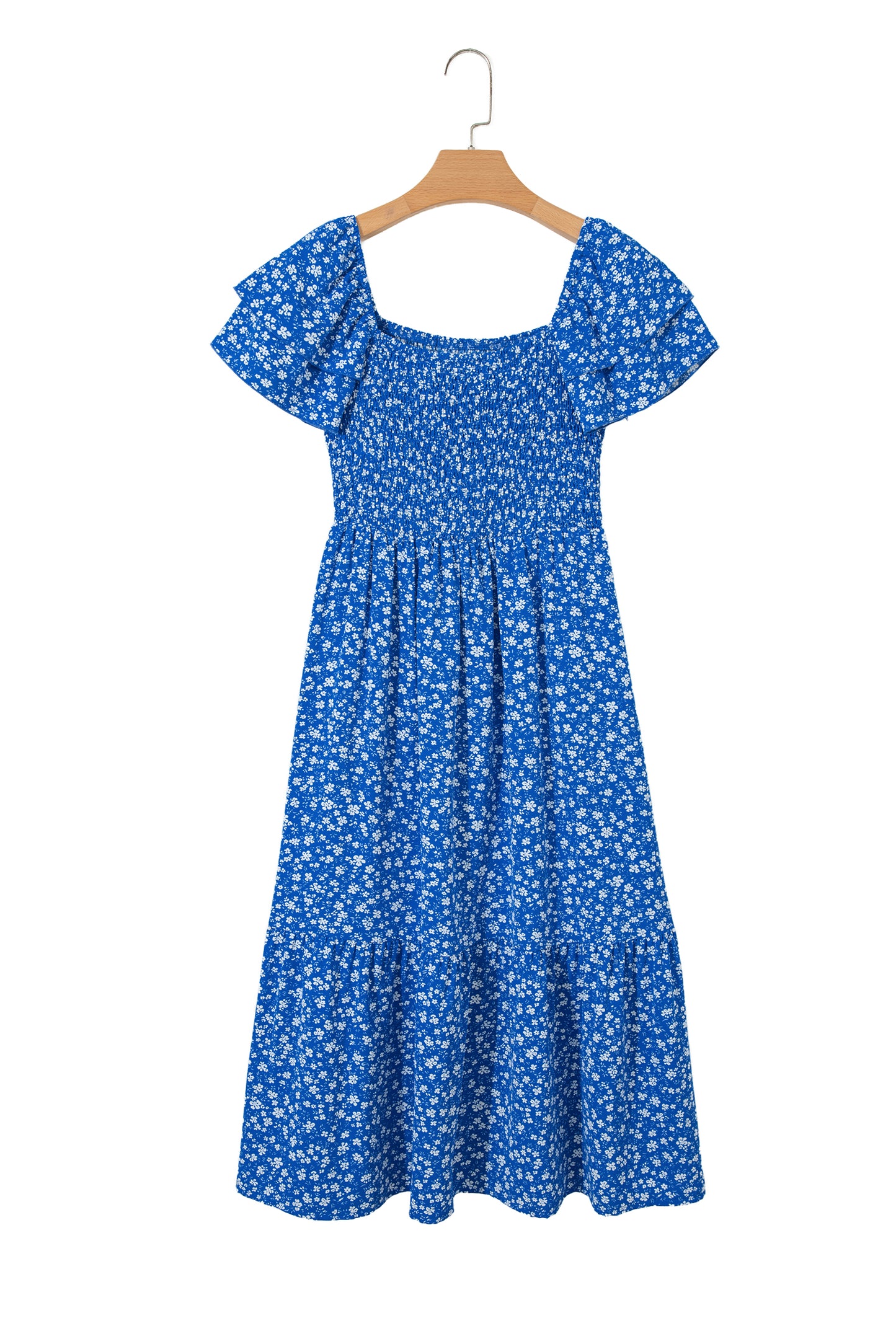 Ditsy Smocked Ruffle Floral Dress