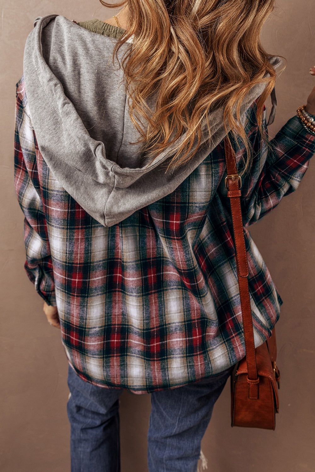Chest Pocket Buttoned Plaid Shackets